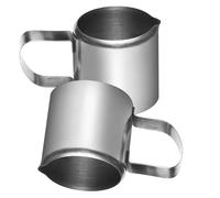 Mini Pichet à Lait Inox 57ml Argenté, Lot de 2, Forme Simple | Acier Inoxydable, Usage Café et Condiments, Moderne, Service Maison ou Boutique, Versement Pratique