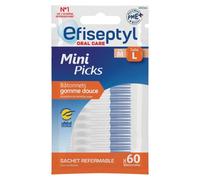 Mini Picks - Efiseptyl - Bâtonnets Gomme Douce - Taille L - Sachet Refermable - X60