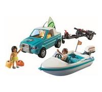 Mini-Pickup de Surfeur et Speedboat Playmobil avecFigurines et Accessoires Playmobil Multicolore Multicolore G