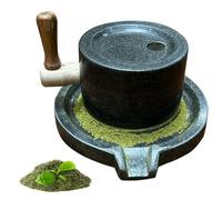 Mini Pierre de Broyage de Thé Faite À la Main | Moulin À Thé en Bois de Style Dynastie Song pour Le Matcha, Le Thé de Cérémonie Et L'éducation Des Enfants | Outil À Thé Traditionnel Chinois (Bois Natu