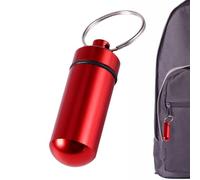 Mini pilendose métallique Schlüsselanhänger 48 mm Wasserdichter Pillenbehälter für Notfall Medikamente Kleine Kapsel für Schlüsselbund Reise Camping & Wandern