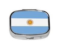 Mini pilulier carré avec drapeau argentin, peut être mis dans un portefeuille ou une poche pour ranger une variété de petits objets