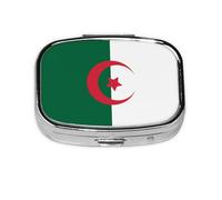 Mini pilulier carré drapeau de l'Algérie - Peut être mis dans un portefeuille ou une poche pour ranger une variété de petits objets