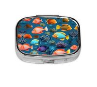 Mini pilulier carré en forme de poisson sous-marin, peut être mis dans un portefeuille ou une poche pour ranger une variété de petits objets