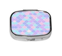 Mini pilulier carré en forme de sirène - Peut être mis dans un portefeuille ou une poche pour ranger une variété de petits objets