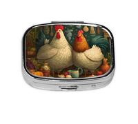 Mini pilulier carré en métal compact avec 2 compartiments pour le voyage