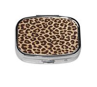 Mini pilulier carré imprimé léopard amusant - 5,6 x 4,1 x 1,7 cm, convient pour poche, sac à main, parfait pour les voyages