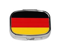 Mini pilulier carrée en métal plaqué fer imprimé drapeau de l'Allemagne pour la maison, les voyages