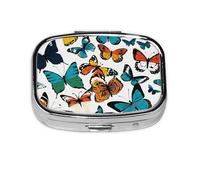 Mini pilulier coloré imprimé papillon mignon boîte de rangement pour médicaments de poche sac à main voyage