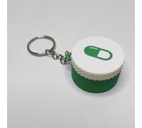 Mini pilulier coulissant avec capsule porte-clés - Design symbole de croix - Portable - En plastique - Support compact pour un usage quotidien et des situations d'urgence