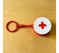 Mini pilulier coulissant avec capsule porte-clés - Design symbole de croix - Portable - En plastique - Support compact pour un usage quotidien et des situations d'urgence