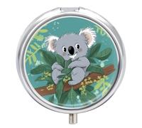 Mini pilulier de poche Koala Vine pour homme - Joli pilulier de voyage à 3 compartiments