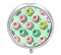 Mini pilulier de voyage à motif beignet à 3 compartiments pour sac à main et poche, pilulier quotidien portable pour contenir des suppléments et des vitamines