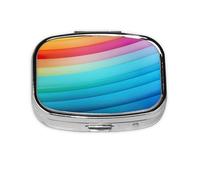 Mini pilulier de voyage avec imprimé rayé coloré arc-en-ciel