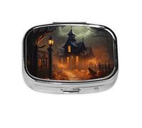 Mini pilulier effrayant avec imprimé d'Halloween mignon pour poche, sac à main, voyage