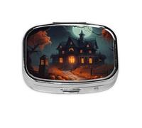 Mini pilulier effrayant avec imprimé d'Halloween mignon pour poche, sac à main, voyage