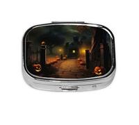 Mini pilulier effrayant avec imprimé d'Halloween mignon pour poche, sac à main, voyage