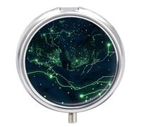 Mini pilulier phosphorescent pour homme - Joli pilulier de voyage à 3 compartiments