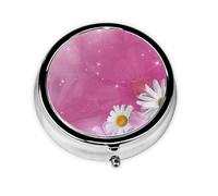 Mini pilulier portable avec impression de fleurs roses - Compact et pratique - Pour ranger et organiser les pilules