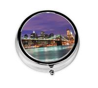 Mini pilulier portable avec impression New York Night - Compact et pratique - Pour ranger et organiser les pilules