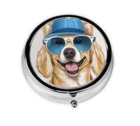 Mini pilulier portable avec imprimé bouledogue français, compact et pratique pour ranger et organiser les pilules
