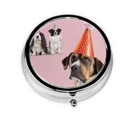 Mini pilulier portable avec imprimé bouledogues français - Compact et pratique - Pour ranger et organiser les pilules