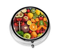 Mini pilulier portable avec imprimé fruits arc-en-ciel - Compact et pratique - Pour ranger et organiser les pilules