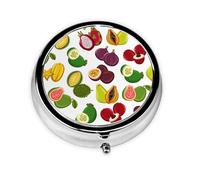 Mini pilulier portable avec imprimé fruits exotiques, compact et pratique pour ranger et organiser les pilules