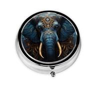 Mini pilulier portable Eerie Elephant Rond, peut être mis dans un portefeuille, une poche, léger et pratique, 3 compartiments