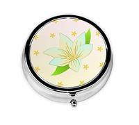 Mini pilulier rond à 3 compartiments - Petite boîte à pilules en fleurs - Motif jonquilles colorées - Portable