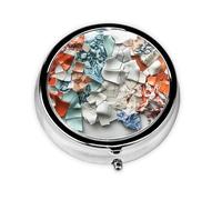 Mini pilulier rond en céramique WZYWHJ fragments de pixels, petite et portable avec cloisons pour le stockage des médicaments pour les voyages et un usage quotidien