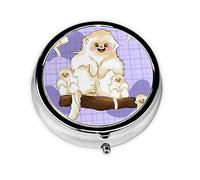 Mini pilulier rond mignon singe doré, 3 compartiments, boîte à pilules portable, peut être mise dans un portefeuille, une poche, légère et pratique