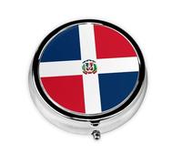 Mini pilulier rond République dominicaine, peut être mis dans un portefeuille, une poche, léger et pratique, pilulier à 3 compartiments, pilulier portable,