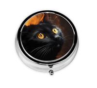 Mini Pilulier Rond WZYWHJ Begging Eyes Impression Petite et Portable avec Cloisons pour Rangement Médicaments Voyage et Usage quotidien