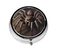 Mini Pilulier Rond WZYWHJ Géant Imprimé Araignée Petite et Portable avec Cloisons pour Rangement Médicaments pour Voyage et Usage quotidien