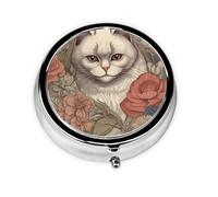 Mini Pilulier Rond WZYWHJ Gros Plan des Œil de Chat Profonde Petit et Portable avec Cloisons pour Rangement Médicaments Voyage et Usage quotidien
