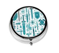 Mini pilulier rond WZYWHJ Helm of Awe Picture Small and Portable with cloisons for Medicine Storage for Travel and Daily use