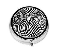 Mini pilulier rond WZYWHJ imprimé zèbre petite et portable avec cloisons pour le stockage des médicaments pour le voyage et un usage quotidien