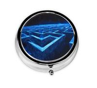 Mini pilulier rond WZYWHJ ligne droite labyrinthe image petite et portable avec cloisons pour le stockage des médicaments pour les voyages et l'utilisation quotidienne
