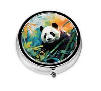 Mini pilulier rond WZYWHJ mignon et adorable motif panda petit et portable avec cloisons pour le stockage des médicaments pour le voyage et l'utilisation quotidienne