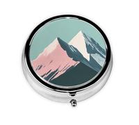 Mini pilulier rond WZYWHJ Minimaliste Peak Picture Petit et portable avec cloisons pour le stockage des médicaments pour Voyage et usage quotidien