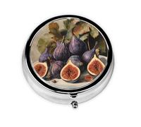 Mini Pilulier Rond WZYWHJ Motif Figue Petit et Portable avec Cloisons pour Rangement Médicaments pour Voyage et Usage quotidien