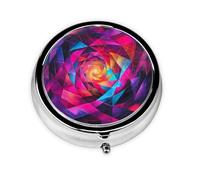 Mini pilulier rond WZYWHJ Neon Cube Combinaison Image Petit et Portable avec cloisons pour le stockage des médicaments pour Voyage et usage quotidien
