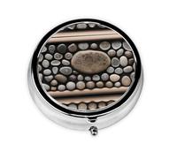 Mini pilulier rond WZYWHJ Petoskey Stone Pattern Small and Portable with cloisons for Medicine Storage for Travel and Daily use