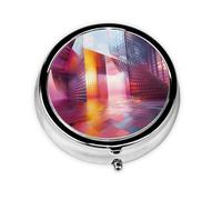 Mini pilulier rond WZYWHJ Quantum Cube Image Petit et portable avec cloisons pour le stockage des médicaments pour Voyage et usage quotidien