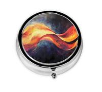 Mini pilulier rond WZYWHJ Quantum Energy Flow Image Petit et portable avec cloisons pour le stockage des médicaments pour Voyage et usage quotidien