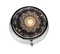 Mini Pilulier Rond WZYWHJ Quantum Mandala Motif Petit et Portable avec Cloisons pour Rangement Médicaments pour Voyage et Usage quotidien