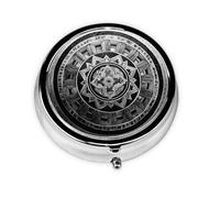 Mini pilulier rond WZYWHJ Quantum Ring Pattern Small and Portable with cloisons for Medicine Storage for Travel and Daily use