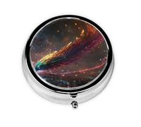 Mini pilulier rond WZYWHJ Strange Plume Pen Image Petite et Portable avec cloisons pour le stockage des médicaments pour Voyage et usage quotidien