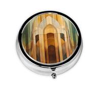 Mini Pilulier Rond WZYWHJ The Art of Decoration Pattern Small and Portable with Clotions for Medicine Storage for Travel and Daily Use